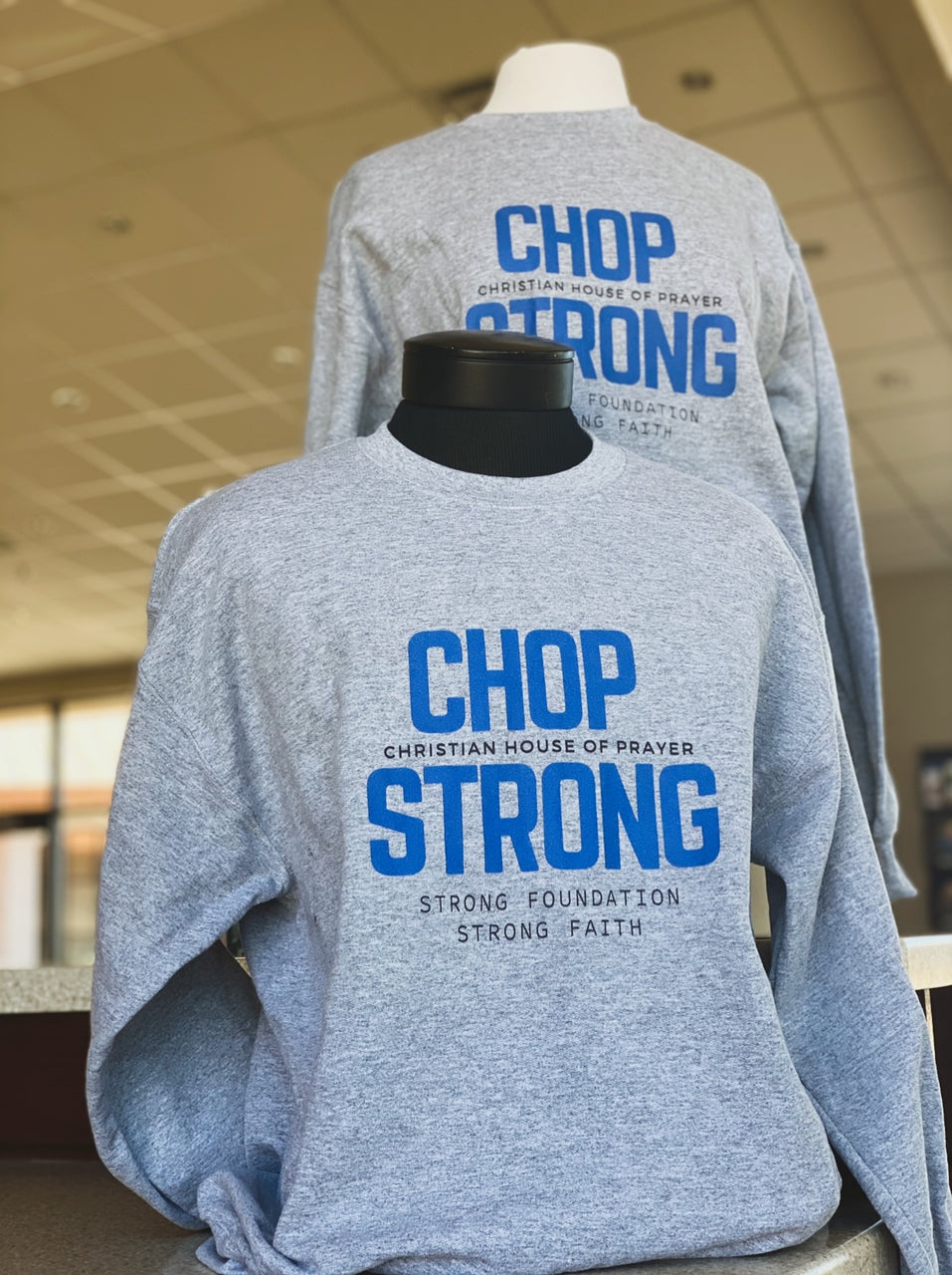 Chop Strong Crew Neck Graphic Sweatshirt